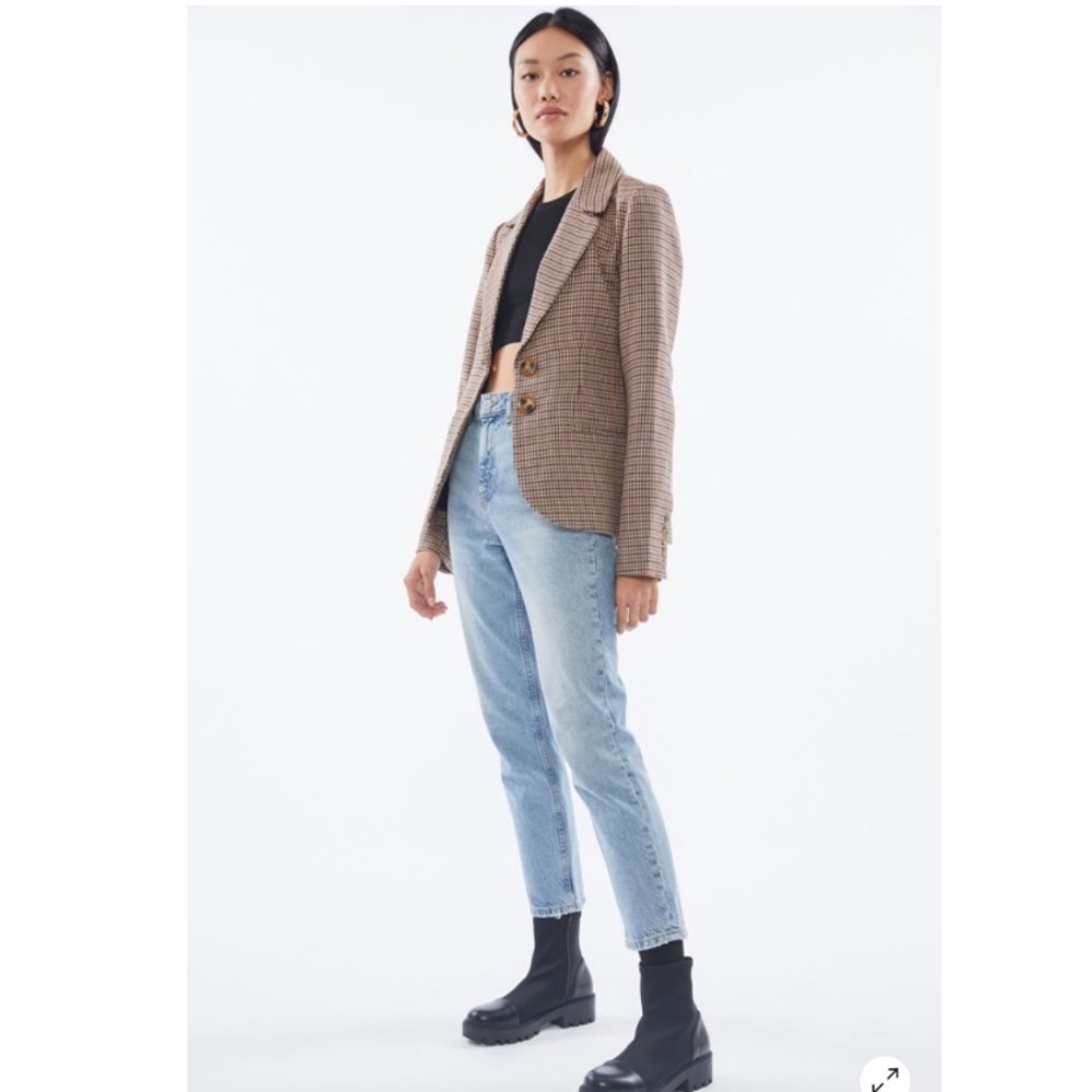UO Checkered Tailored Blazer